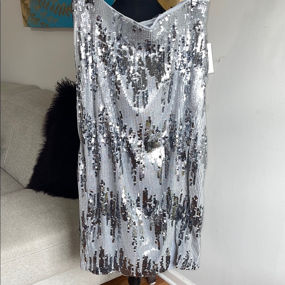 ELOQUII Silver Sequin Skirt | NWT size 18